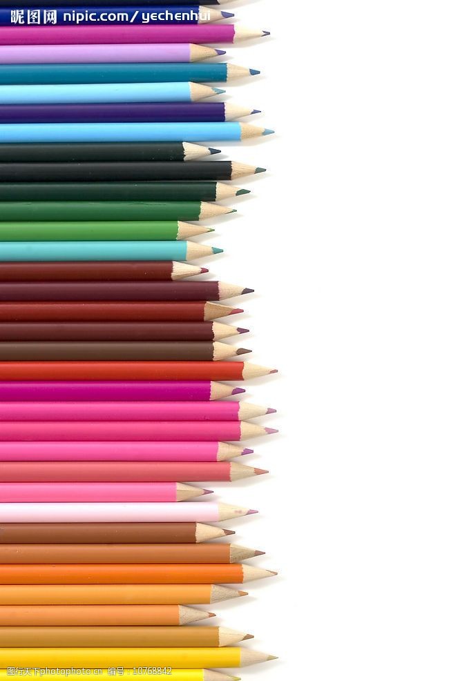 彩铅排列的彩色铅笔图片