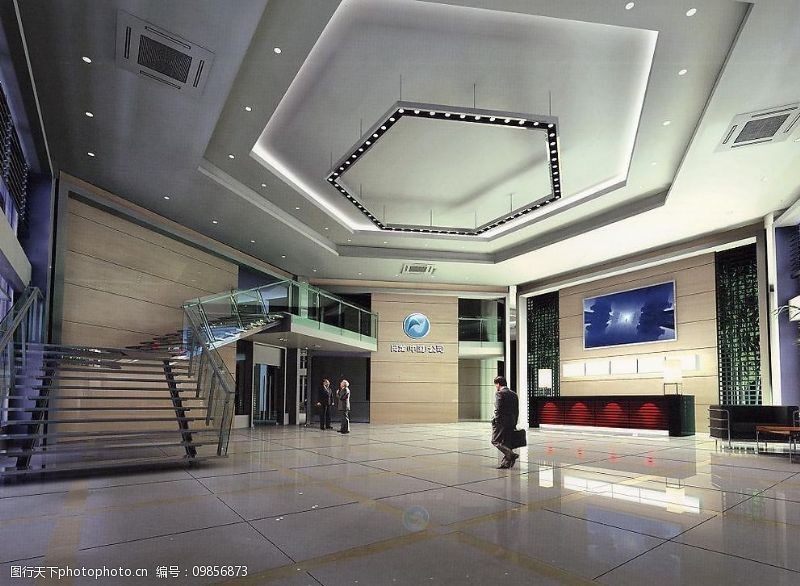 材质灯光齐全网龙中国公司门厅方案二图片