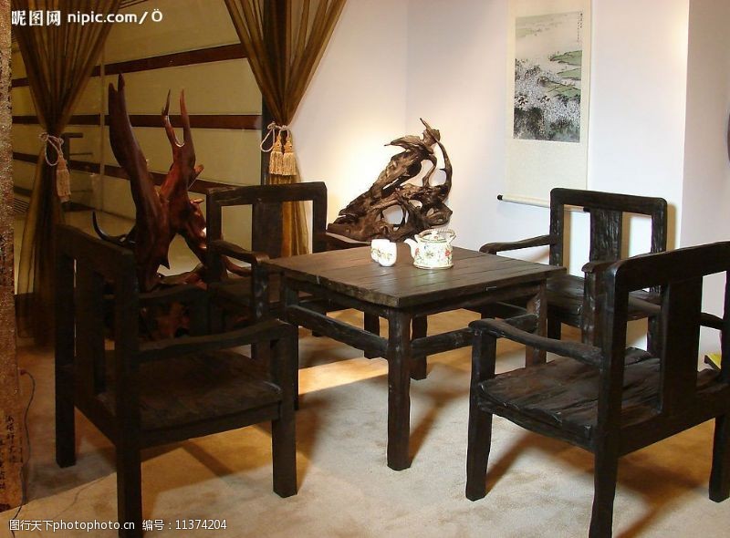 乌龙茶中式古典家具图片