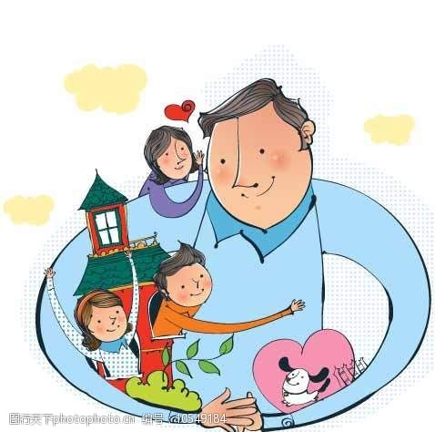 家庭生活卡通家庭梦幻图片