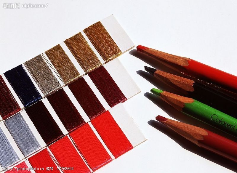 彩铅彩色铅笔与色块图片