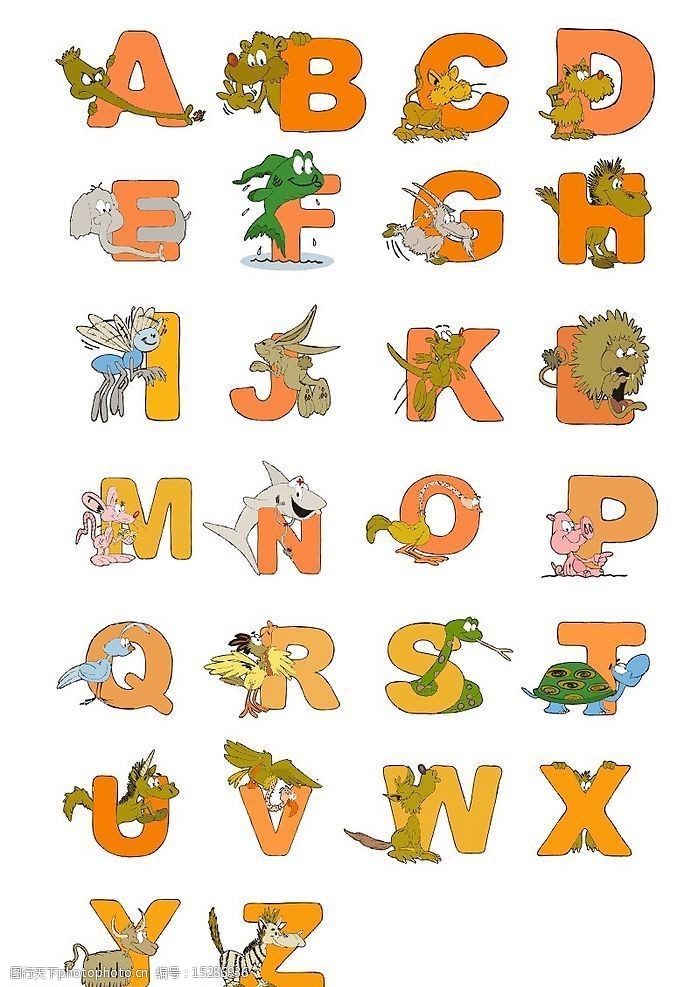 小动物字母英文字母与动物图片