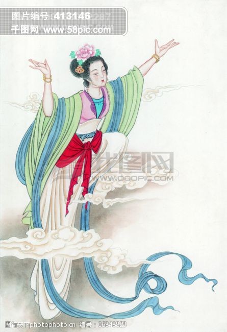貂蝉素材下载中华艺术绘画古画绘画仙女神仙嫦娥貂蝉西施中国古代绘画