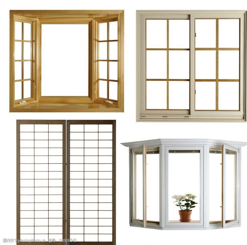 木窗花一组实用的门窗素材图片