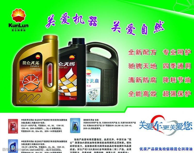 润滑油海报中国石油昆仑润滑油广告图片