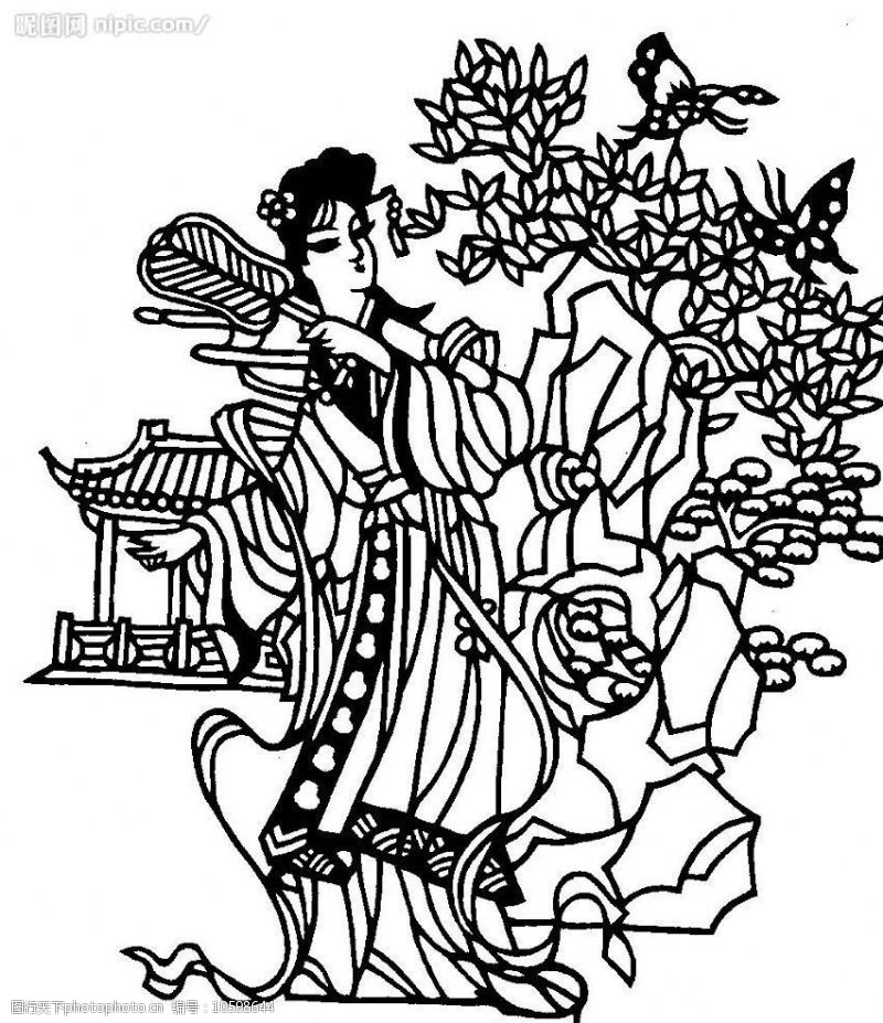 中华剪纸线条艺术民族传统文化图片