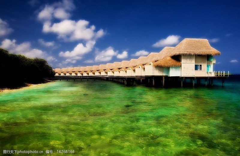 马尔代夫沙滩马尔代夫玉桂岛水上屋图片