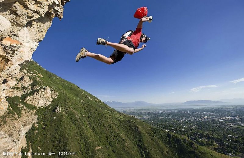 攀岩跳伞图片
