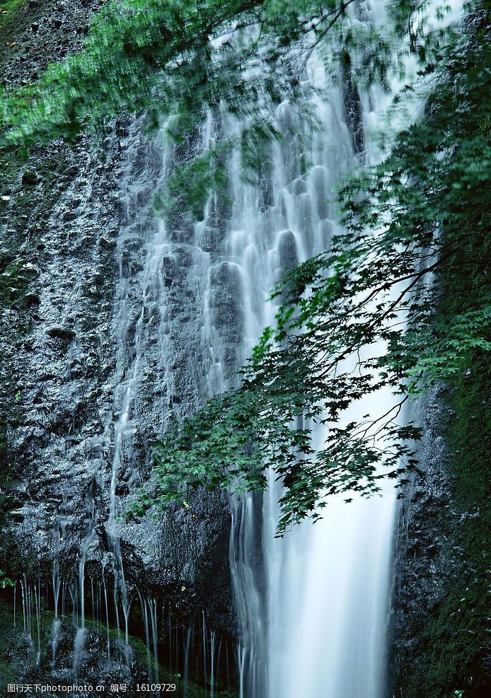 山水风景摄影图瀑布图片