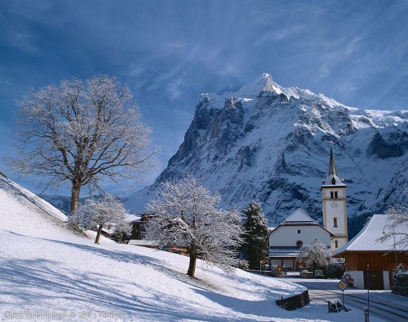瑞士风光冬景图片