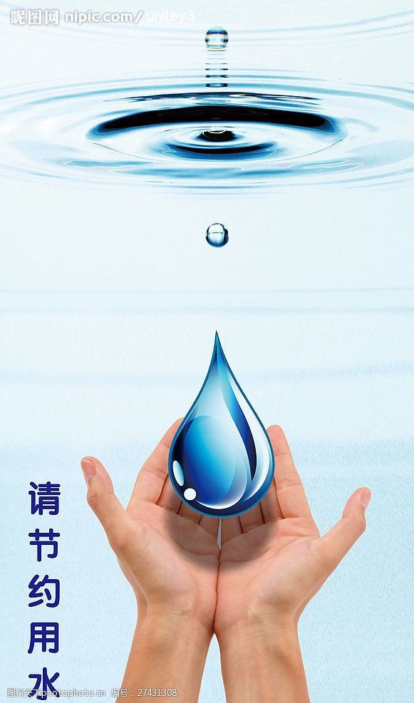 手捧水节约用水宣传海报