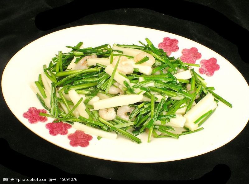 鲜虾韭菜炒年糕图片