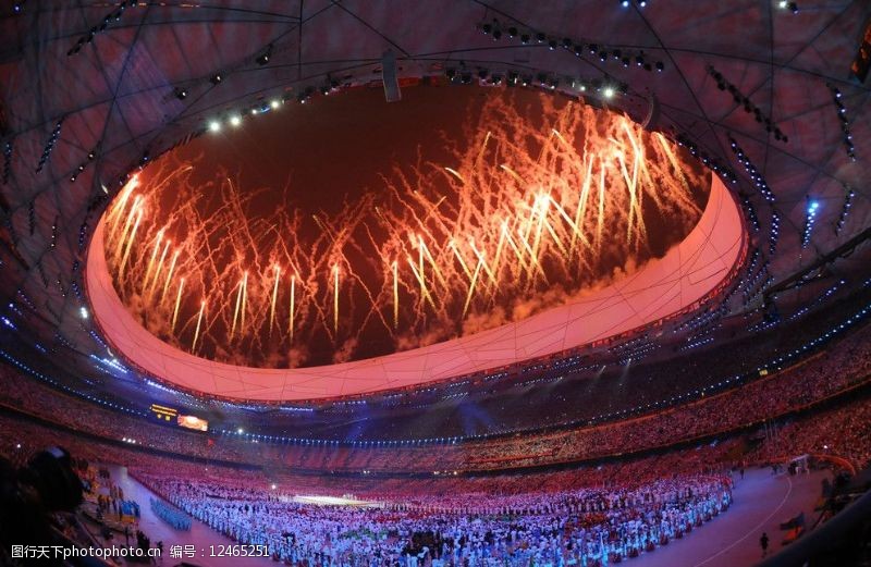 奥运开幕式鸟巢图片