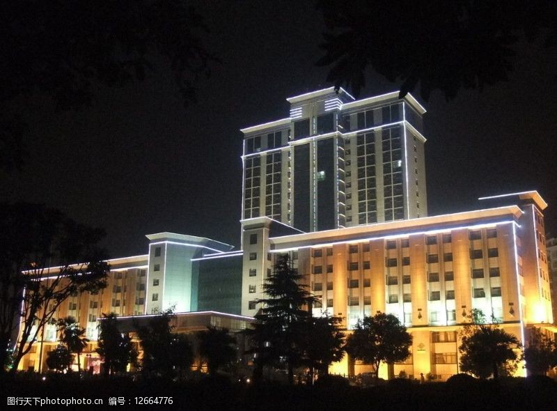 区政府大楼夜景图片